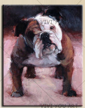 Load image into Gallery viewer, 100% Hand Painted  English Bulldog Oil Painting Art Wall Pictures On Canvas Modern Home Decorative Art For Living Room Thick Oil Paint