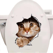 Load image into Gallery viewer, Cats 3D Wall Sticker Toilet Stickers Hole View Vivid Dogs Bathroom Home Decoration Animal Vinyl Decals Art Sticker Wall Poster - SallyHomey Life's Beautiful