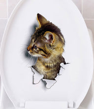 Load image into Gallery viewer, Cats 3D Wall Sticker Toilet Stickers Hole View Vivid Dogs Bathroom Home Decoration Animal Vinyl Decals Art Sticker Wall Poster - SallyHomey Life's Beautiful