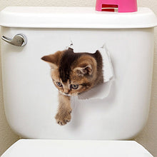 Load image into Gallery viewer, Cats 3D Wall Sticker Toilet Stickers Hole View Vivid Dogs Bathroom Home Decoration Animal Vinyl Decals Art Sticker Wall Poster - SallyHomey Life's Beautiful