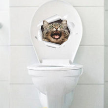 Load image into Gallery viewer, Cats 3D Wall Sticker Toilet Stickers Hole View Vivid Dogs Bathroom Home Decoration Animal Vinyl Decals Art Sticker Wall Poster - SallyHomey Life's Beautiful