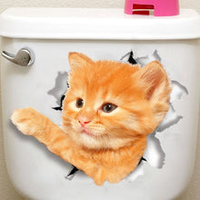 Load image into Gallery viewer, Cats 3D Wall Sticker Toilet Stickers Hole View Vivid Dogs Bathroom Home Decoration Animal Vinyl Decals Art Sticker Wall Poster - SallyHomey Life's Beautiful