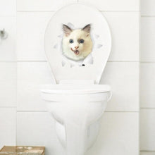 Load image into Gallery viewer, Cats 3D Wall Sticker Toilet Stickers Hole View Vivid Dogs Bathroom Home Decoration Animal Vinyl Decals Art Sticker Wall Poster - SallyHomey Life's Beautiful