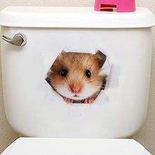 Load image into Gallery viewer, Cats 3D Wall Sticker Toilet Stickers Hole View Vivid Dogs Bathroom Home Decoration Animal Vinyl Decals Art Sticker Wall Poster - SallyHomey Life's Beautiful