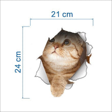 Load image into Gallery viewer, Cats 3D Wall Sticker Toilet Stickers Hole View Vivid Dogs Bathroom Home Decoration Animal Vinyl Decals Art Sticker Wall Poster - SallyHomey Life's Beautiful