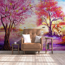 Load image into Gallery viewer, Custom Wall Mural Home Decor Wallpaper European Style Oil Painting Forest Tree Elk Swan Lake Photo Picture Living Room Bedroom - SallyHomey Life's Beautiful