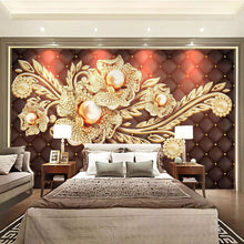 Load image into Gallery viewer, Custom Mural Wallpaper Black Jewel Diamond Pearl Flower European Style Living Room Bedroom TV Background Wall Painting Pictures - SallyHomey Life's Beautiful