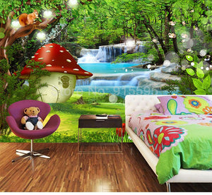 Custom Mural Wallpaper Waterproof Papel De Parede 3D Kids Room Baby Bedroom Background Wall Green Forest Picture Decor Painting - SallyHomey Life's Beautiful