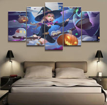 Load image into Gallery viewer, 5 Panel Halloween Goddess Animation Canvas Printed Painting - SallyHomey Life's Beautiful