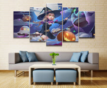 Load image into Gallery viewer, 5 Panel Halloween Goddess Animation Canvas Printed Painting - SallyHomey Life's Beautiful