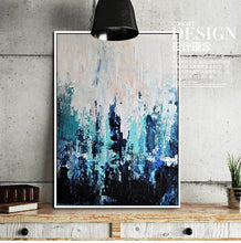 Load image into Gallery viewer, Handmade thick knife abstract high quality oil painting Deep in the ocean on Canvas Painting Decor Oil Painting artwork