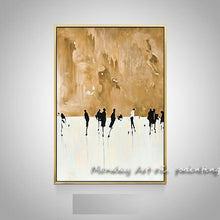 Load image into Gallery viewer, Golden picture Hand painted High Quality Abstract Oil painting Wall Art on Canvas art Abstract gold Oil painting for living room