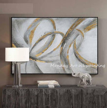 Load image into Gallery viewer, Hand painted Modern gold canvas Oil Paintings wall painting Abstract gold Oil Painting art picture Living Room home Decoration