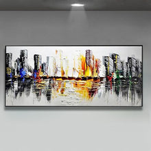 Load image into Gallery viewer, Wedding decoration Hand Painted Oil Painting On Canvas Modern Large size Abstract Art Home Decor Hang Picture city building