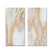 Load image into Gallery viewer, Large Size Group 2 Pcs Hand Painted Abstract Oil Painting on Canvas Wall Picture Art Living Room Home 2 Panel Wall Art Decor