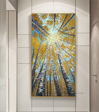 Load image into Gallery viewer, Large Wall Painting On Canvas Handmade Oil Vertical Abstract Art Decorative Pictures For Living Room Wall Decor Painting Golden