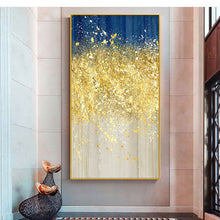 Load image into Gallery viewer, Large Wall Painting On Canvas Handmade Oil Vertical Abstract Art Decorative Pictures For Living Room Wall Decor Painting Golden