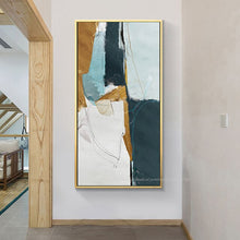 Load image into Gallery viewer, Large Wall Painting On Canvas Handmade Oil Vertical Abstract Art Decorative Pictures For Living Room Wall Decor Painting Golden