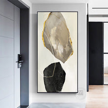 Load image into Gallery viewer, Large Wall Painting On Canvas Handmade Oil Vertical Abstract Art Decorative Pictures For Living Room Wall Decor Painting Golden
