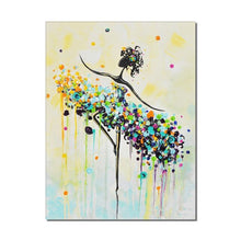 Load image into Gallery viewer, Abstract Textural Painting Dancing Girl With Beautiful Skirt 100% Hand Painted Oil Painting On Canvas Modern Wall Art Home Decor