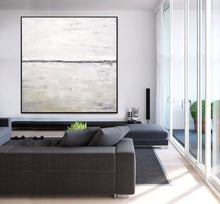 Load image into Gallery viewer, Artist Hand-painted High Quality Modern White and ash Abstract Oil Painting on Canvas Handmade Large Abstract OilPainting