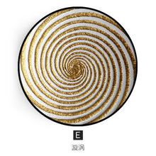 Load image into Gallery viewer, Round Golden Pattern Abstract Inkjet Wall Painting Wall Decoration Crafts Mural Solid Wood Frame Mirror Poster Living Room Decor