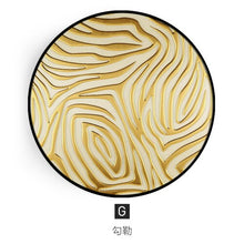 Load image into Gallery viewer, Round Golden Pattern Abstract Inkjet Wall Painting Wall Decoration Crafts Mural Solid Wood Frame Mirror Poster Living Room Decor