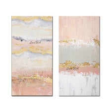 Load image into Gallery viewer, Large Size Group 2 Pcs Hand Painted Abstract Oil Painting on Canvas Wall Picture Art Living Room Home 2 Panel Wall Art Decor