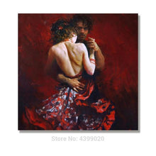 Load image into Gallery viewer, Hand-painted character oil paintings Sexy Girl poster wall art  The girl who plays the violin and Dancing couple .