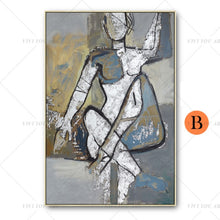Load image into Gallery viewer, 100% Handmade Yellow White Man Nude Wall Modern Abstract Oil Painting on Canvas Hand Painted Beauty Home Decor Picture