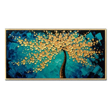 Load image into Gallery viewer, Modern Handpainted Abstract Large Gold Money Tree Flower 3d Oil Painting On Canvas Home Decor Wall Art Picture For Living Room