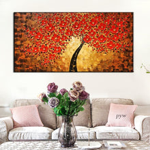 Load image into Gallery viewer, Modern Handpainted Abstract Large Gold Money Tree Flower 3d Oil Painting On Canvas Home Decor Wall Art Picture For Living Room