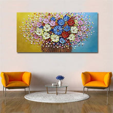 Load image into Gallery viewer, Modern Handpainted Abstract Large Gold Money Tree Flower 3d Oil Painting On Canvas Home Decor Wall Art Picture For Living Room