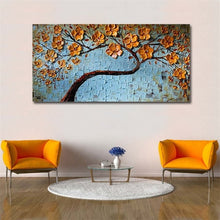 Load image into Gallery viewer, Modern Handpainted Abstract Large Gold Money Tree Flower 3d Oil Painting On Canvas Home Decor Wall Art Picture For Living Room