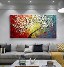 Load image into Gallery viewer, Modern Handpainted Abstract Large Gold Money Tree Flower 3d Oil Painting On Canvas Home Decor Wall Art Picture For Living Room