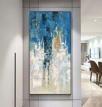 Load image into Gallery viewer, Large Wall Painting On Canvas Handmade Oil Vertical Abstract Art Decorative Pictures For Living Room Wall Decor Painting Golden