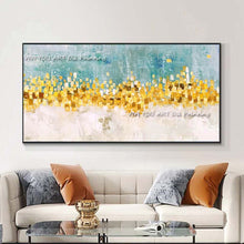Load image into Gallery viewer, Handmade Art Wall Pictures For Home Decoration Hand Drawn Canvas Oil Painting Custom Abstract Gold Foil Picture For Living Room