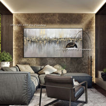 Load image into Gallery viewer, Handmade Art Wall Pictures For Home Decoration Hand Drawn Canvas Oil Painting Custom Abstract Gold Foil Picture For Living Room