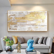 Load image into Gallery viewer, Handmade Art Wall Pictures For Home Decoration Hand Drawn Canvas Oil Painting Custom Abstract Gold Foil Picture For Living Room