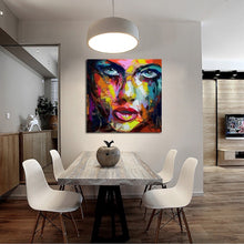 Load image into Gallery viewer, Francoise Nielly face oil painting wall art pictures portrait Impasto figure Palette Knife on Canvas quadros Caudros Decoration