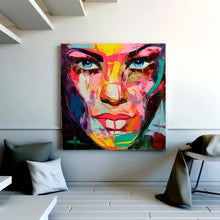 Load image into Gallery viewer, Francoise Nielly face oil painting wall art pictures portrait Impasto figure Palette Knife on Canvas quadros Caudros Decoration
