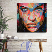 Load image into Gallery viewer, Francoise Nielly face oil painting wall art pictures portrait Impasto figure Palette Knife on Canvas quadros Caudros Decoration