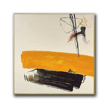 Load image into Gallery viewer, Pure hand-painted oil painting modern abstract hanging painting black and white orange art retro living room large mural