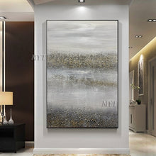 Load image into Gallery viewer, 100% hand-painted abstract oil painting on canvas in living room gold modern wedding decorative painting frameless