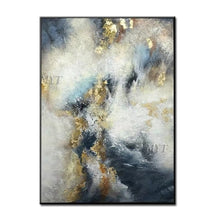 Load image into Gallery viewer, 100% hand-painted abstract oil painting on canvas in living room gold modern wedding decorative painting frameless