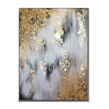 Load image into Gallery viewer, 100% hand-painted abstract oil painting on canvas in living room gold modern wedding decorative painting frameless