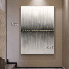 Load image into Gallery viewer, 100% hand-painted abstract oil painting on canvas in living room gold modern wedding decorative painting frameless
