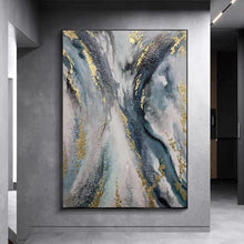 Load image into Gallery viewer, 100% hand-painted abstract oil painting on canvas in living room gold modern wedding decorative painting frameless