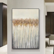 Load image into Gallery viewer, 100% hand-painted abstract oil painting on canvas in living room gold modern wedding decorative painting frameless