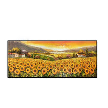 Load image into Gallery viewer, 100%Hand-Painted Sunflower Oil Painting On Canvas Handmade Large Garden Landscape Canvas Painting For Living Room Decor Unframed